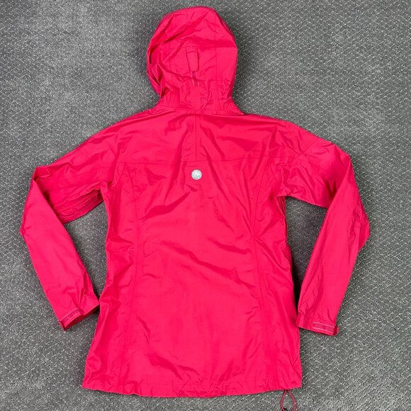 Marmot Jacket Women's Small Pink PreCip Eco Rain Waterproof Hooded Hiking Nylon - Picture 4 of 14